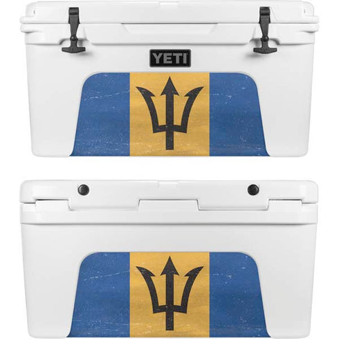 Barbados Flag Distressed YETI Tundra 75 Hard Cooler Skin